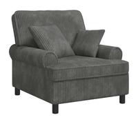 vidaXL Fauteuil XL avec Coussins Gris Clair Tissu à 1,5 Lignes