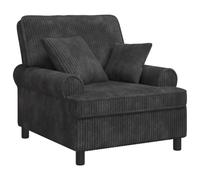 vidaXL Fauteuil XL avec Coussins Gris foncé Tissu à 1,5 Lignes