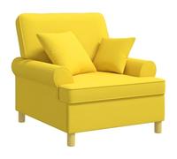 vidaXL Fauteuil XL avec Coussins Jaune Clair Tissu