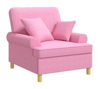 vidaXL Fauteuil XL avec Coussins Rose Tissu
