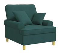 vidaXL Fauteuil XL avec Coussins Vert foncé Tissu