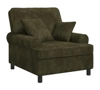 vidaXL Fauteuil XL avec Coussins Vert Tissu à 1,5 Lignes