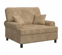 vidaXL Fauteuil XXL avec Coussins Beige Tissu à 1,5 Lignes