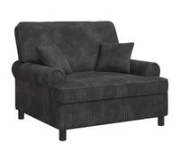 vidaXL Fauteuil XXL avec Coussins Gris foncé Tissu à 1,5 Lignes