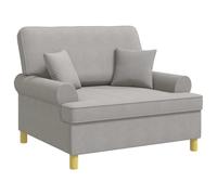 vidaXL Fauteuil XXL avec Coussins Gris Nuage Tissu