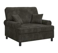 vidaXL Fauteuil XXL avec Coussins Marron foncé Tissu à 1,5 Lignes