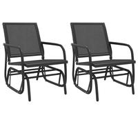 vidaXL Fauteuils à bascule de jardin, lot de 2, noir, 61 x 76 x 87 cm, textilène et acier