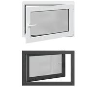 vidaXL Fenêtre de cave RISOR 80 x 70 cm PVC et verre, couleur anthracite