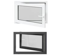 vidaXL Fenêtre de cave RISOR 90 x 60 cm PVC et verre, anthracite