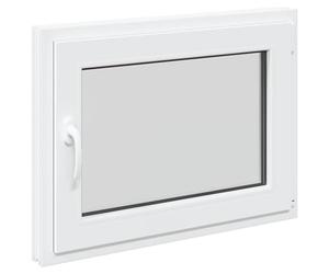 vidaXL Fenêtre de sous-sol RISOR 80 x 50 cm PVC et verre Blanc, Sous-sol, Isolation thermique moderne et durable pour fenêtres, accessoires en verre PVC insonorisés