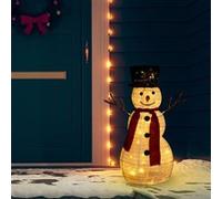 vidaXL Figurine de bonhomme de neige de Noël à LED Tissu 60 cm G