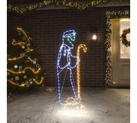 Figurine de Noël Berger et Agneau avec 168 LED Décoration de Noël Ornement de Vacances Décoration de Fête Salle de Séjour Intérieur 102,5x35 cm