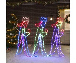 vidaXL Figurine des trois rois LED 99.5 cm - Multicolore
