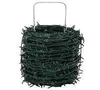 vidaXL Fil barbelé moderne Vert – Acier galvanisé à chaud 50 m, cylindrique, robuste