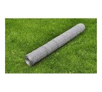 vidaXL Filet Acier Galvanisé 25x1 m Épaisseur 0,5 mm Hexagonal Clôture de Jardin
