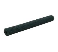 vidaXL Filet Acier Revêtement en PVC 25x1,2 m Hexagonal Vert Clôture de Jardin