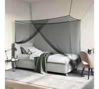 vidaXL Filet anti-moustiques pour lit 156 mailles Noir Polyester