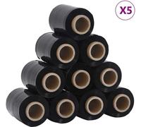 vidaXL Films étirables 50 pcs. noir 23 μm 10 cm x 150 m