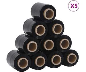 vidaXL Films étirables 50 pcs. noir 23 μm 10 cm x 150 m