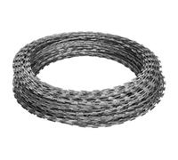 vidaXL Fils Barbelés Hélicoïdaux Rouleaux 2 pcs, Fils de Fer Barbelés pour Clôture, Rouleaux de Fil pour Barrière Jardin, Acier Galvanisé 60 m