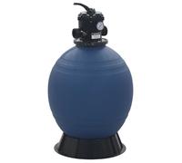 vidaXL Filtre à sable pour piscine Vanne 6 positions Bleu 560 mm