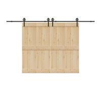 vidaXL Fixation porte coulissante 366 cm - Noir