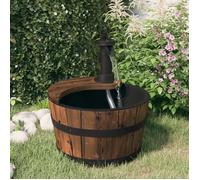 vidaXL Fontaine à eau avec pompe 28x28x34,5 cm Bois de sapin massif, jeu d'eau, fontaine, fontaine d'eau de jardin, jeu 363334