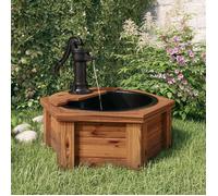 vidaXL Fontaine à eau avec pompe 57x57x53 cm Bois de sapin massif, jeu d'eau, fontaine, fontaine d'eau de jardin, jeu d'eau 363335