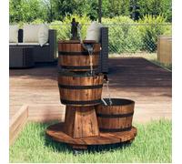 vidaXL Fontaine à Eau sur Roues Pompe 55x55x80 cm Bois de Sapin Massif, Jeu d'eau, Fontaine, Fontaine d'eau de Jardin, Jeu d'eau de Jardin