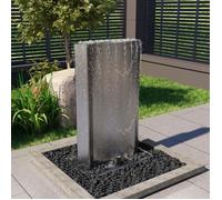 vidaXL Fontaine de Jardin Fontaine de Terrasse Lumière LED Décorative Patio Extérieur Argenté 60,2x37x122,1 cm Acier 48095