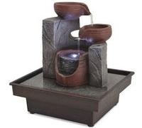 vidaXL Fontaine d'intérieur LED en polyrésine Marron – Ambiance relaxante