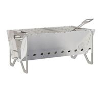 Foyer de camping 42 x 22 x 18 cm Acier inoxydable Argenté vidaXL