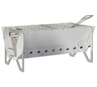 vidaXL Foyer de camping 42 x 22 x 18 cm en acier inoxydable argenté