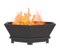 vidaXL Foyer de cheminée Noir 75 x 75 x 28 cm Acier, Foyers Extérieurs, Foyer Portable pour Grillades, Design Résistant, Parfait pour Les Soirées dans Le Jardin