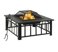 Vidaxl Foyer De Jardin Avec Tisonnier 81x81x47 Cm Xxl Acier