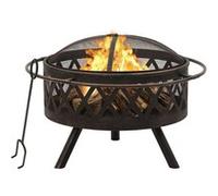 vidaXL Foyer rustique avec tisonnier 76 cm XXL Acier