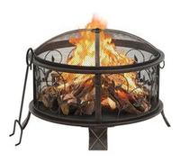 vidaXL Foyer Rustique avec Tisonnier Foyer de Jardin Fournaise de Patio Foyer de Terrasse Chauffage d'Extérieur Chauffage de Terrasse 67,5cm XXL Acier Noir G