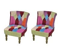vidaXL Chaises style français - Patchwork (Lot de 2)