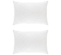 vidaXL Fulda Lot de 2 oreillers Fulda 100 % duvet et plumes d'oie, housse en coton doux, oreiller confortable, hypoallergénique, respirant et moelleux, lavable en machine