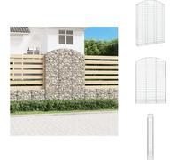 vidaXL Gabion avec arc surélevé 150x30x200/220 cm Fer galvanisé - Pots de fleurs & Jardinières