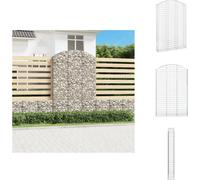 vidaXL Gabion avec arc surélevé 150x30x220/240 cm Fer galvanisé - Pots de fleurs & Jardinières