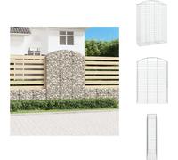 vidaXL Gabion avec arc surélevé 150x50x200/220 cm Fer galvanisé - Pots de fleurs & Jardinières