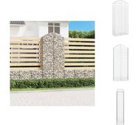 vidaXL Gabion avec arche haute 100x50x220/240 cm Fer galvanisé - Pots de fleurs & Jardinières