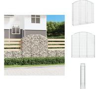 vidaXL Gabion avec arche haute 150 x 30 x 140/160 cm en fer galvanisé - Pots de fleurs et jardinières