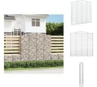 vidaXL Gabion avec arche haute 200x30x200/220 cm Fer galvanisé - Pots de fleurs & Jardinières
