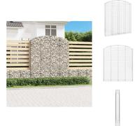 vidaXL Gabion avec arche haute 200x30x220/240 cm Fer galvanisé - Pots de fleurs & Jardinières
