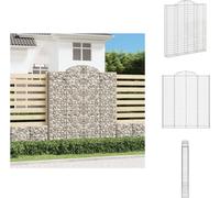 vidaXL Gabion avec arche haute 200x30x220/240 cm Fer galvanisé - Pots de fleurs & Jardinières