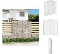 vidaXL Gabion avec arche haute 200x50x200/220 cm Fer galvanisé - Pots de fleurs & Jardinières