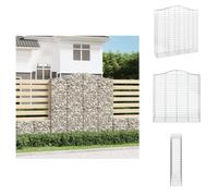 vidaXL Gabion avec arche haute 200x50x200/220 cm Fer galvanisé - Pots de fleurs & Jardinières