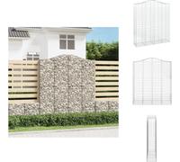 vidaXL Gabion avec arche haute 200x50x220/240 cm Fer galvanisé - Pots de fleurs & Jardinières